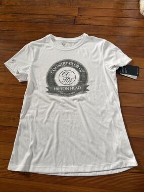 Hilton Head White Graphic Crew Neck Women's Tee